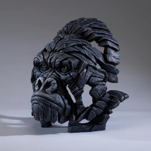Edge Sculpture Gorilla Bust Large | Matt Buckley Hand-Painted Contemporary Wildlife Sculpture 39cm