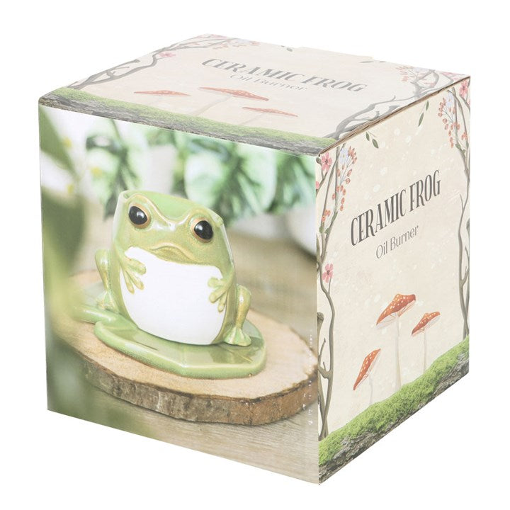 Frog Shaped Oil Burner & Lily Pad Plate | Ceramic | Novelty | Tealight | New