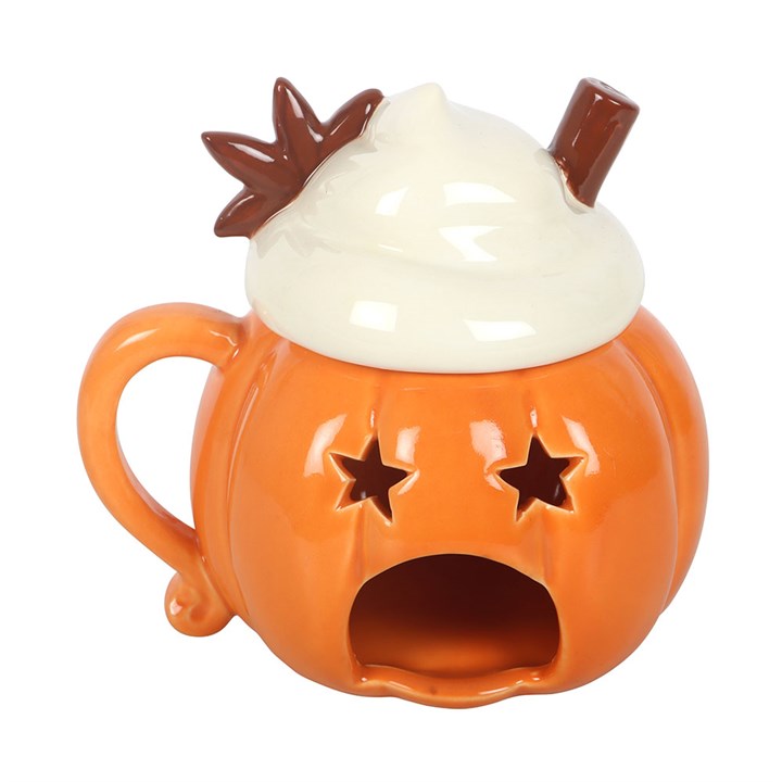 Pumpkin Cream Lidded Oil Burner & Wax Warmer | Ceramic | Autumn Decor | New