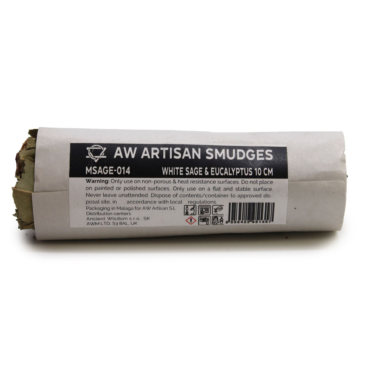 White Sage & Eucalyptus Smudge Stick 10cm | Spa Day Gift | Fresh Herbal Blend