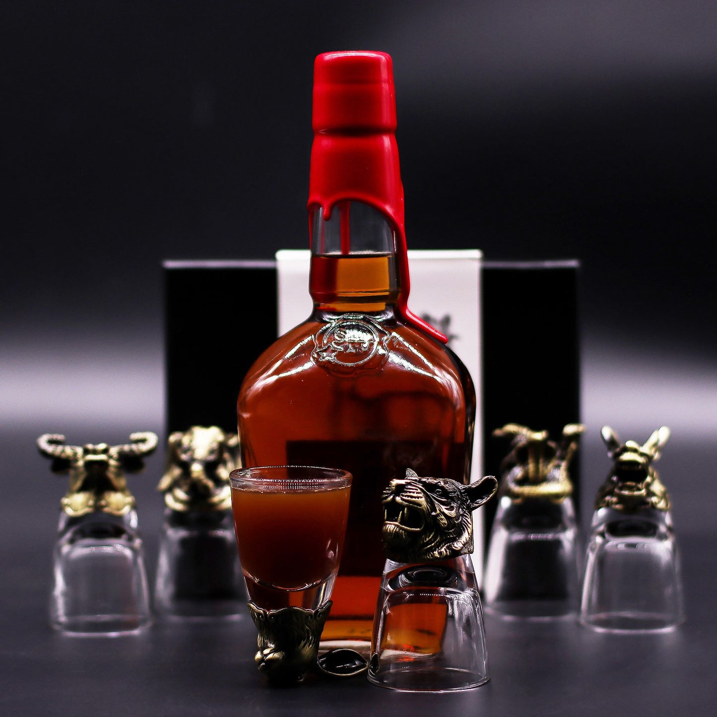 Mystical Creatures Shot Glass Gift Set of 6 | 50ml | Antique Bronze | Novelty Barware | New