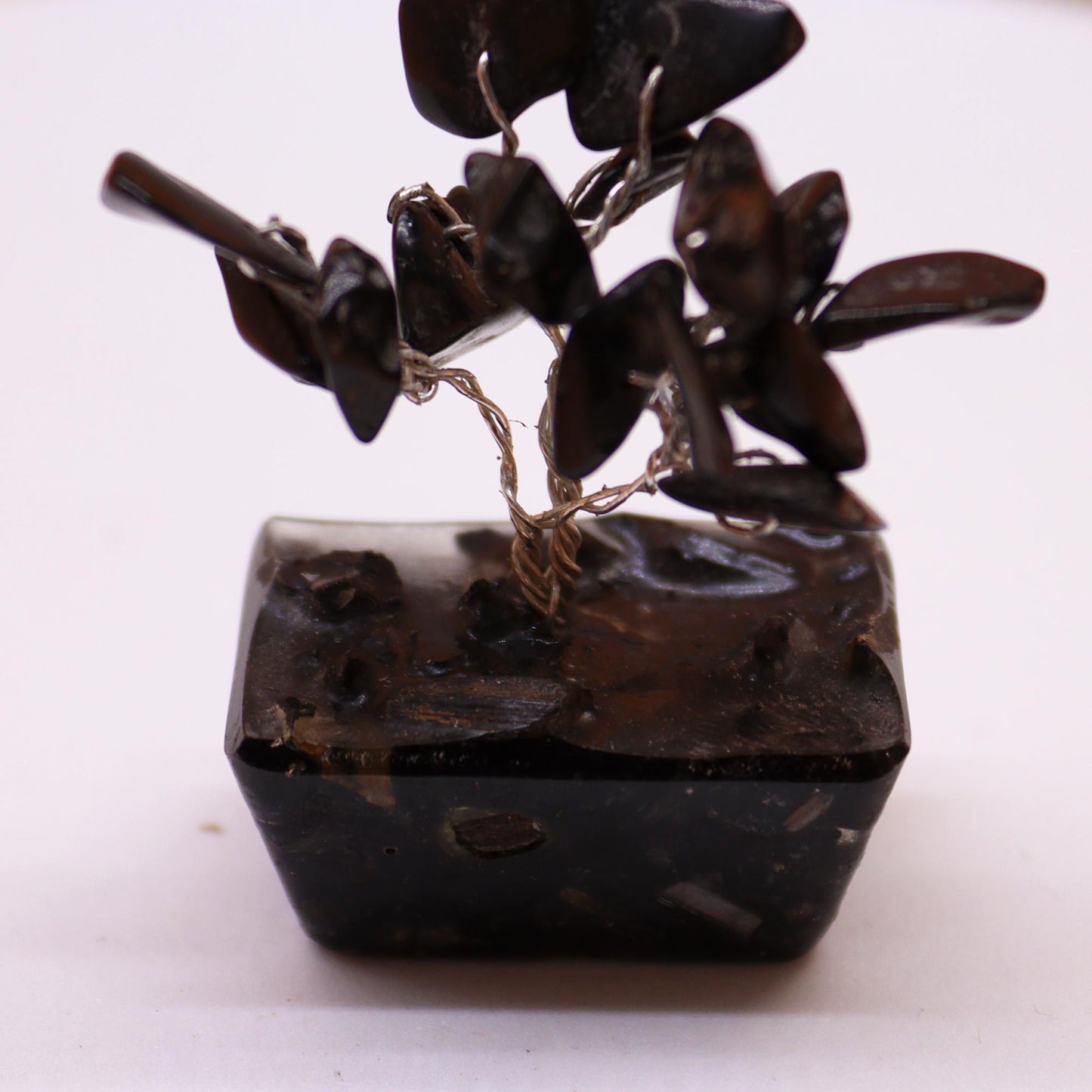 Mini Black Agate Gemstone Tree on Orgonite Base | 15 Stones | 3.5x2.5x4cm | New