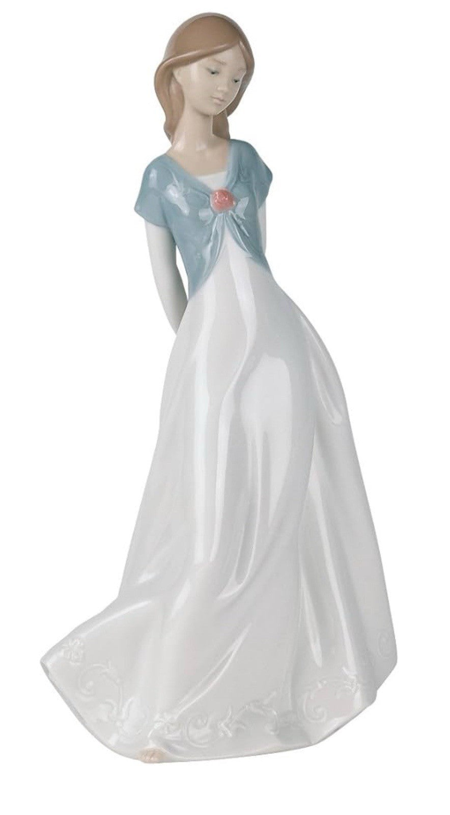 NAO by Lladro Truly in Love Woman Porcelain Figurine Glossy 02001450 | Hand-Painted Porcelain Figurine | Made in Spain | New Boxed