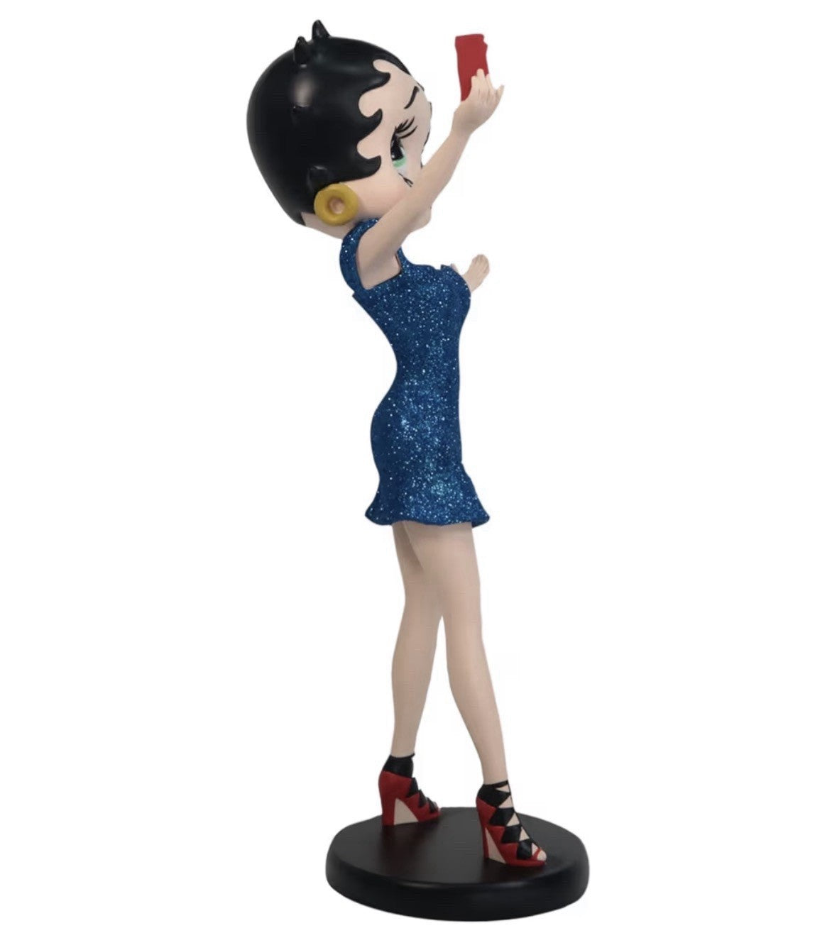 Betty Boop Taking a Selfie 30cm Figurine | Blue Glitter Dress | Fun Betty Boop Collector Gift