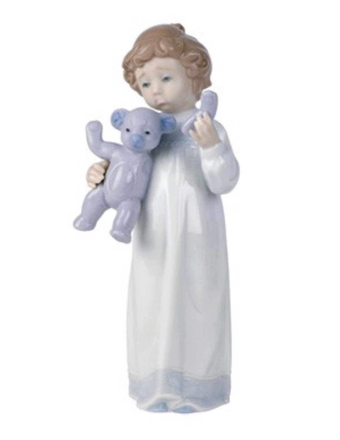 NAO by Lladro Poor Teddy Girl | Hand-Painted Porcelain Figurine | Made in Spain | New Boxed