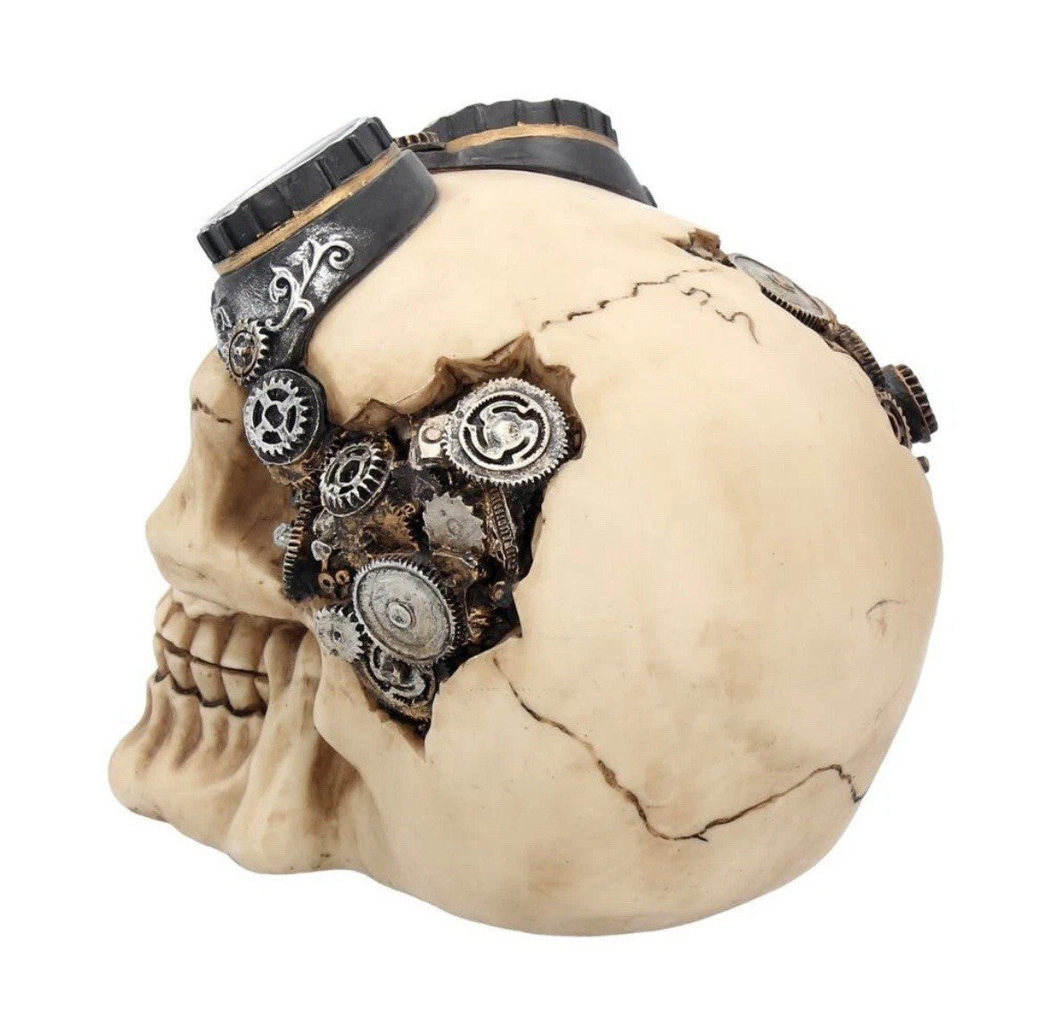 Nemesis Now Goggles Steampunk Skull Resin Figurine 15cm | Gothic Fantasy Skull Ornament