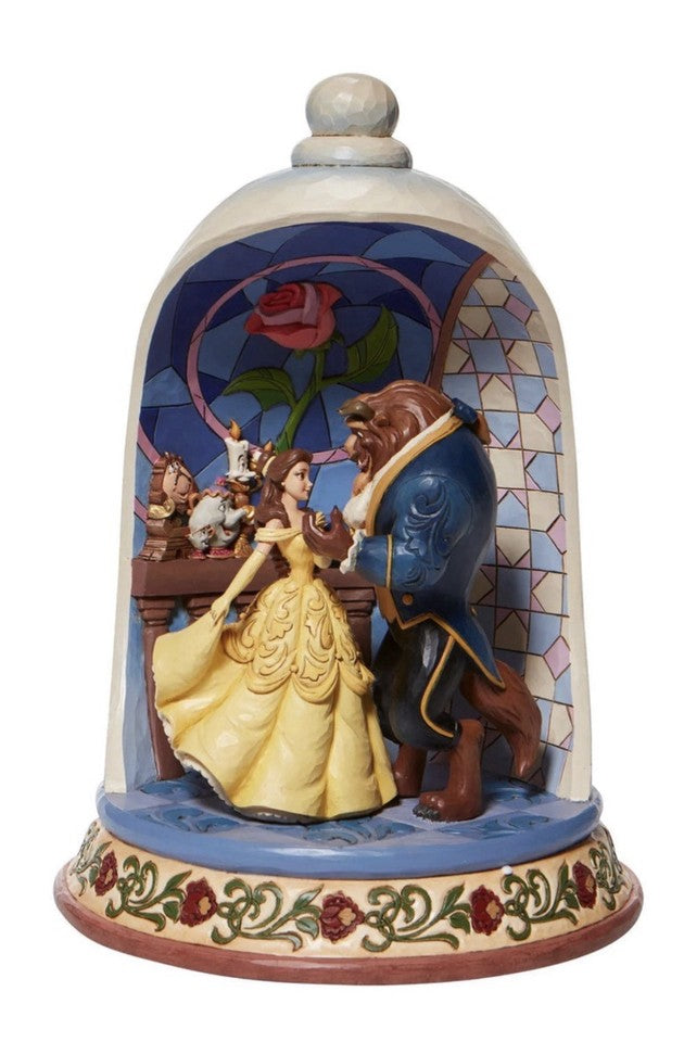 Disney Traditions Belle Beast Rose Dome Figurine | Jim Shore Enchanted Love Full Cast Diorama 25cm 6008995