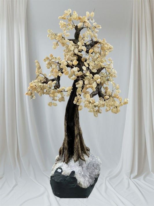 Large Citrine Crystal Tree 90cm | Natural Quartz Geode Base | 26kg | Brazilian Crystal Statement Piece