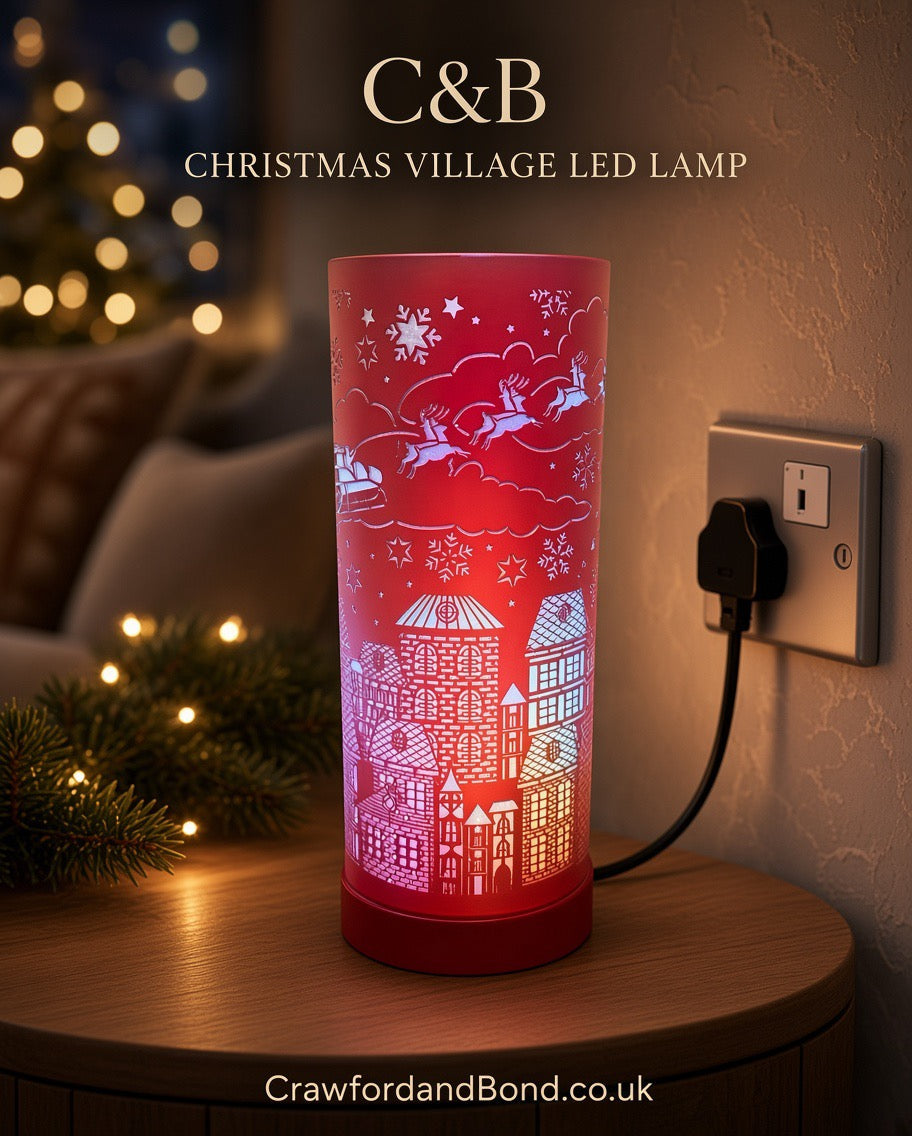 Christmas gift ideas from Crawford & Bond, festive Santa sleigh LED aroma oil burner
