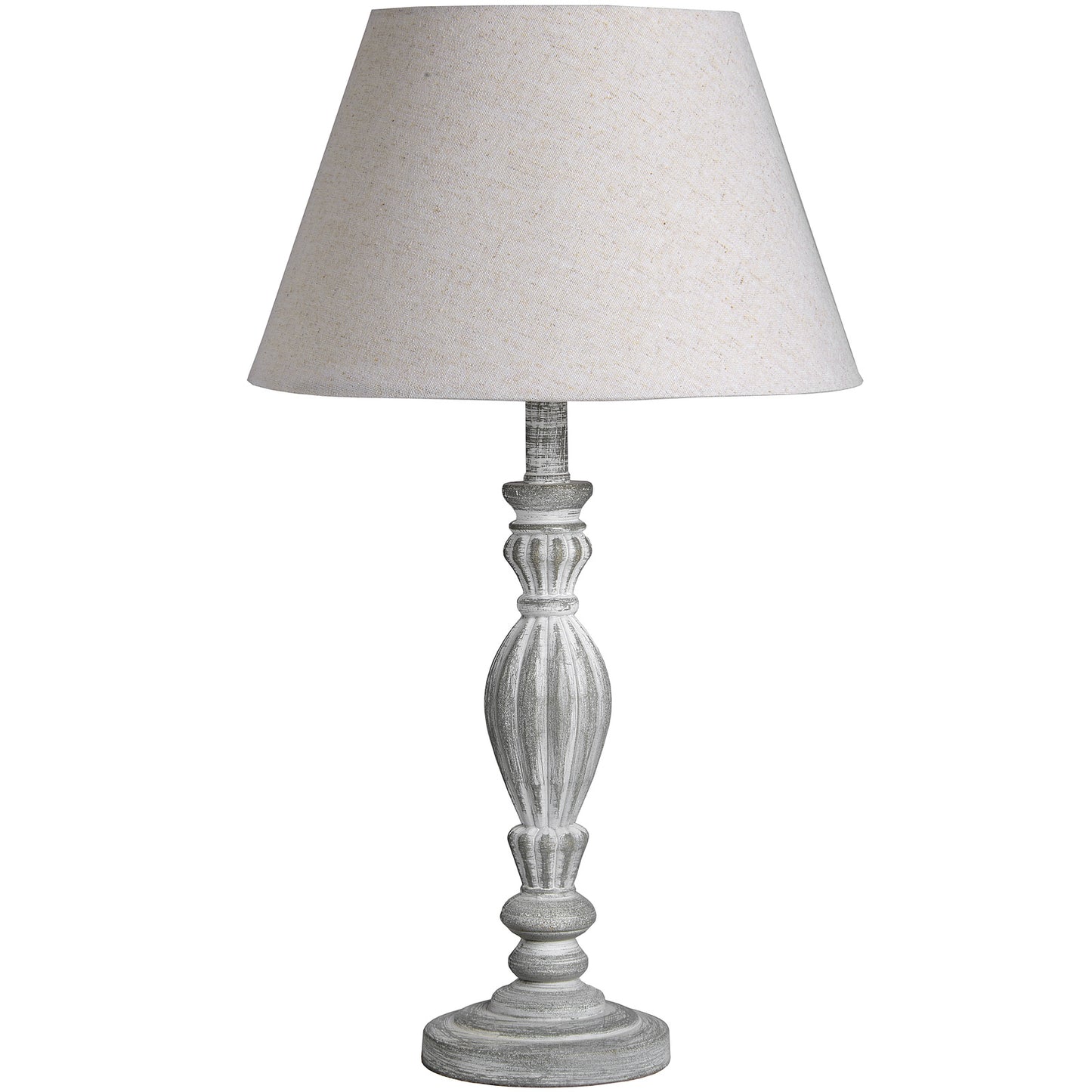 Aegina table lamp carved base detail showing wood grain