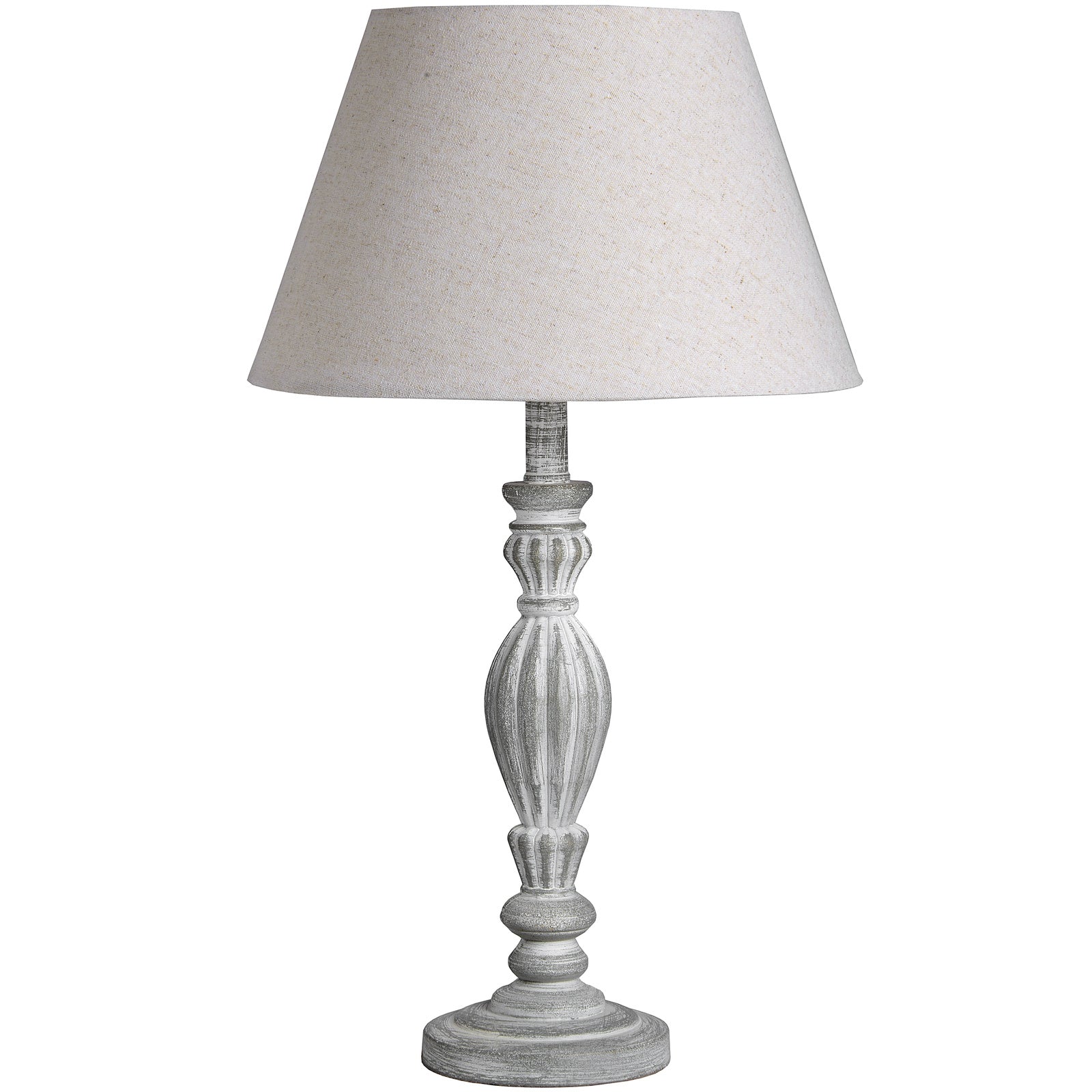 Aegina table lamp carved base detail showing wood grain