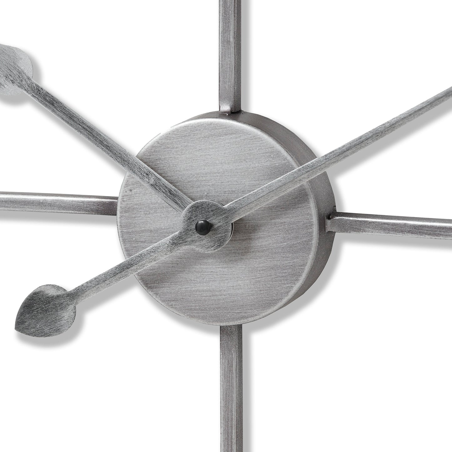 Silver Heart Skeleton Clock - angle