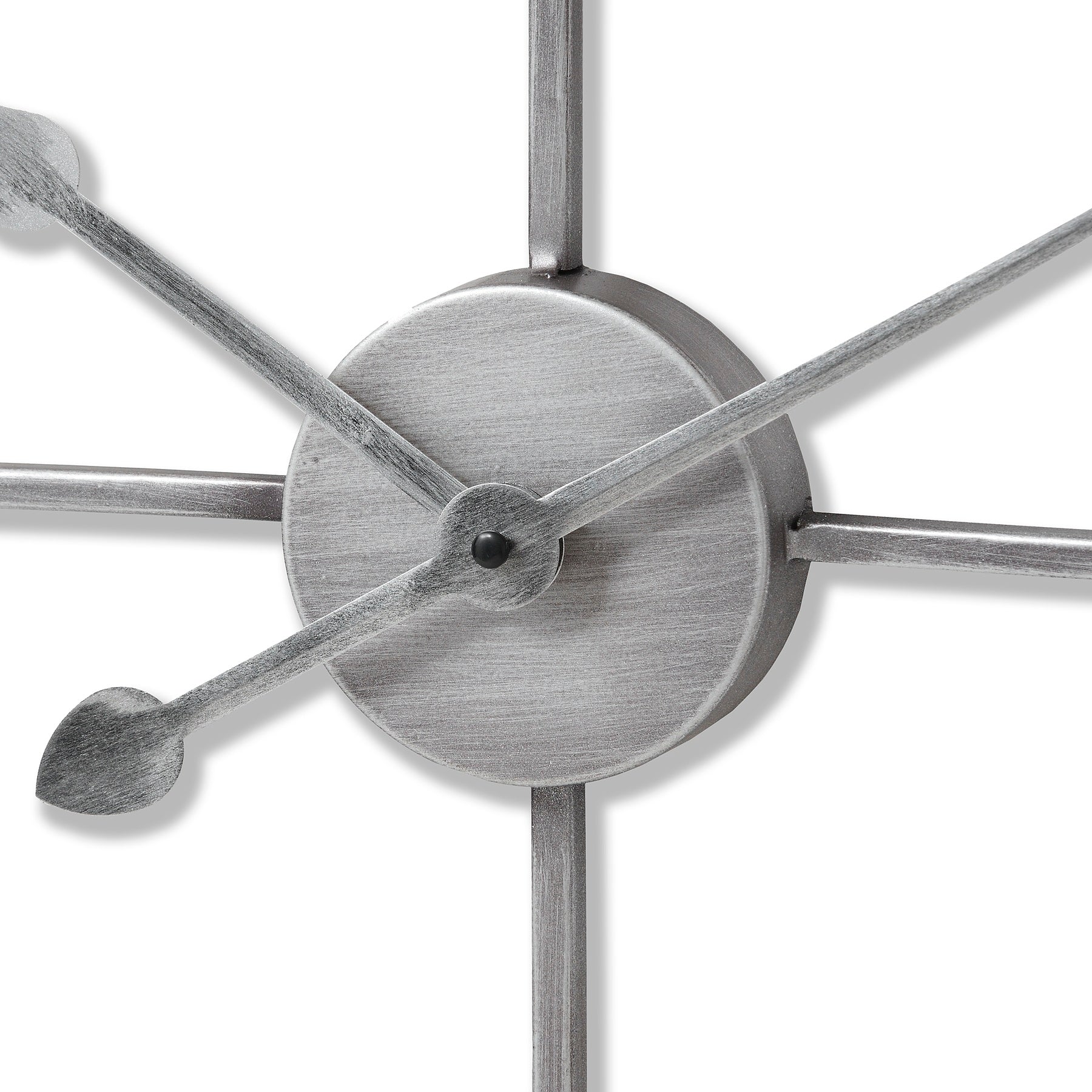 Silver Heart Skeleton Clock - angle