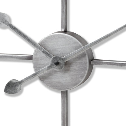 Silver Heart Skeleton Clock - angle