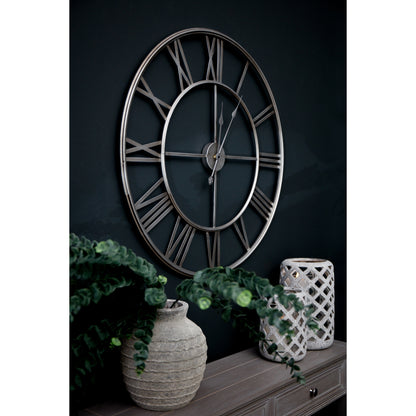 Large Silver Foil Skeleton Clock - room