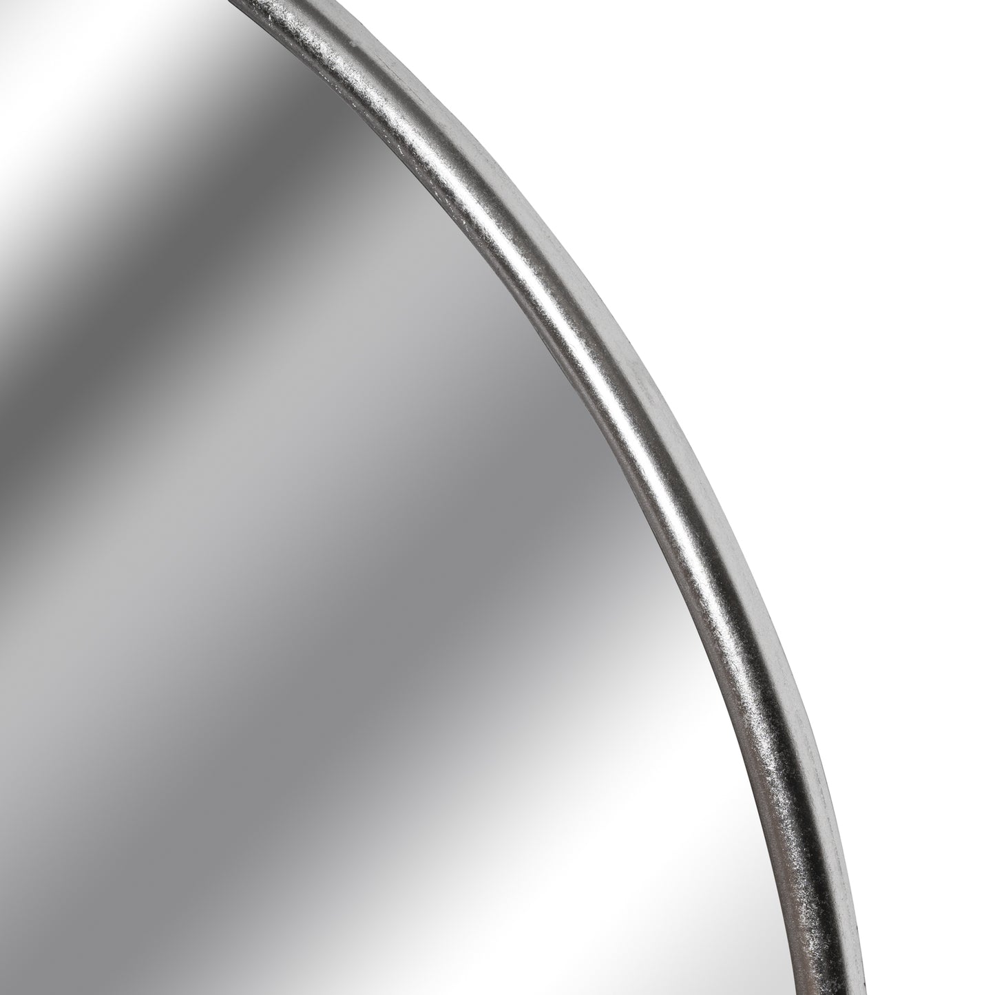 Silver Foil Circular Mirror - angle