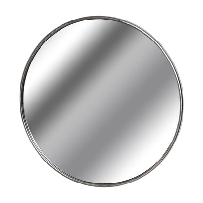Silver Foil Large Circular Wall Mirror Metal Frame 125cm