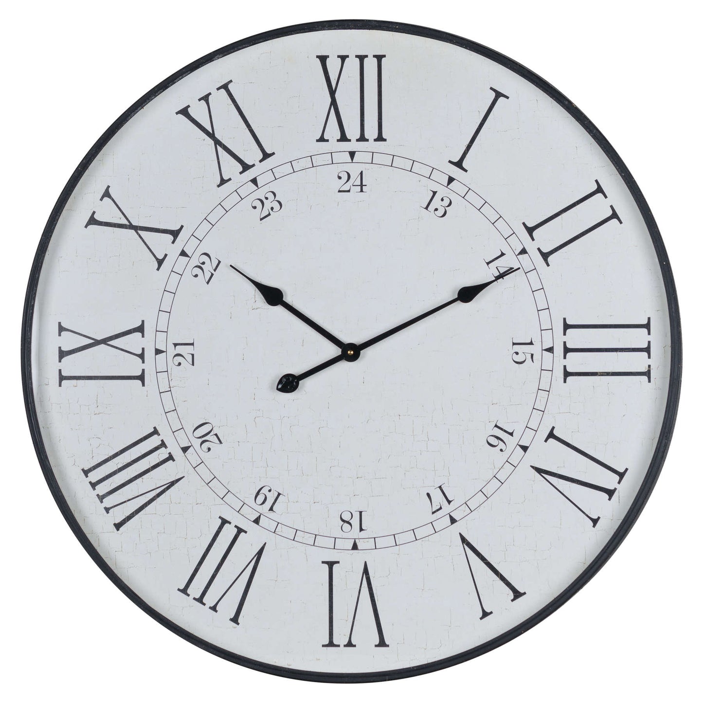 Large Round Embossed Metal Station Wall Clock 80cm