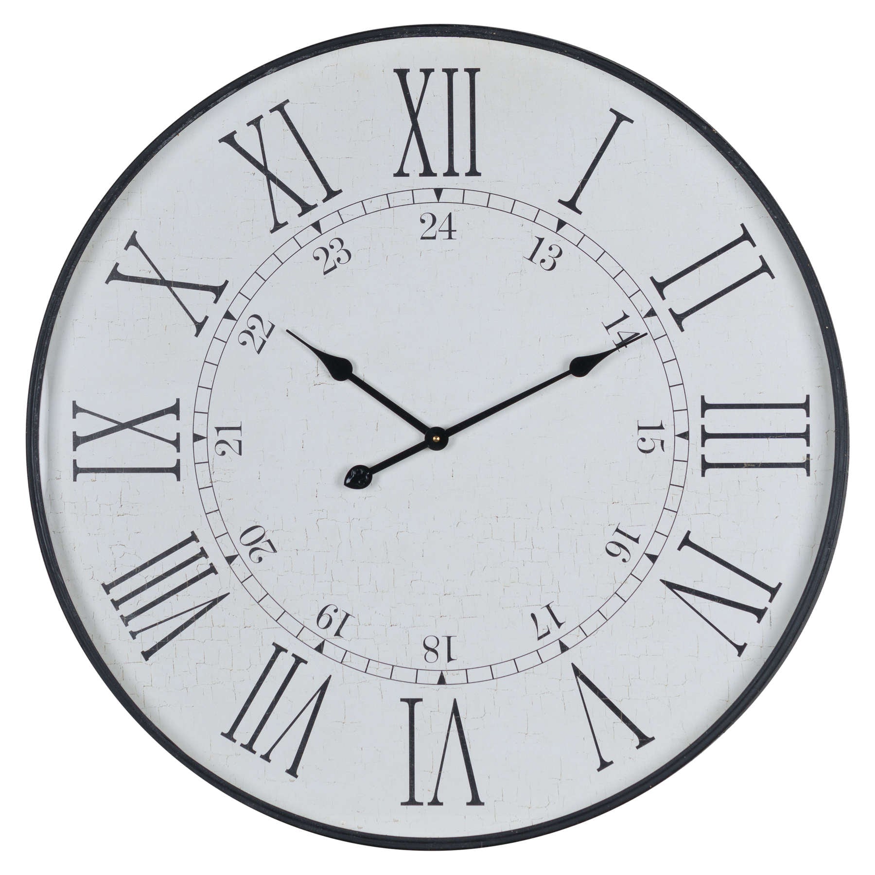 Large Round Embossed Metal Station Wall Clock 80cm