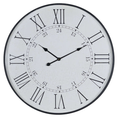 Large Round Embossed Metal Station Wall Clock 80cm