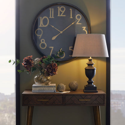 Brass Black Wall Clock 80cm - lifestyle