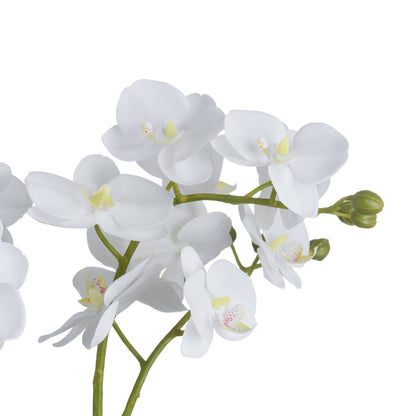 White Orchid In Glass Pot Artificial Orchid room setting