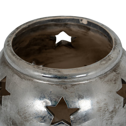 Aspen star tea light lantern pierced star detail