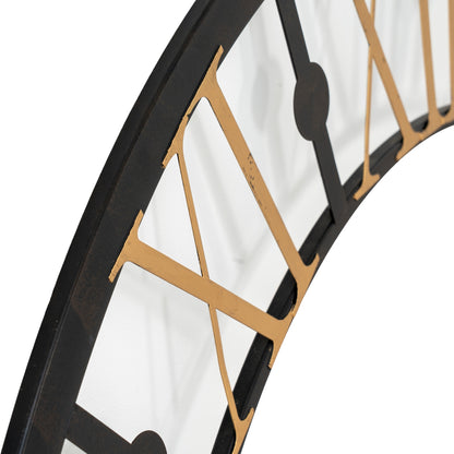 Black and Gold Skeleton Wall Clock - side view