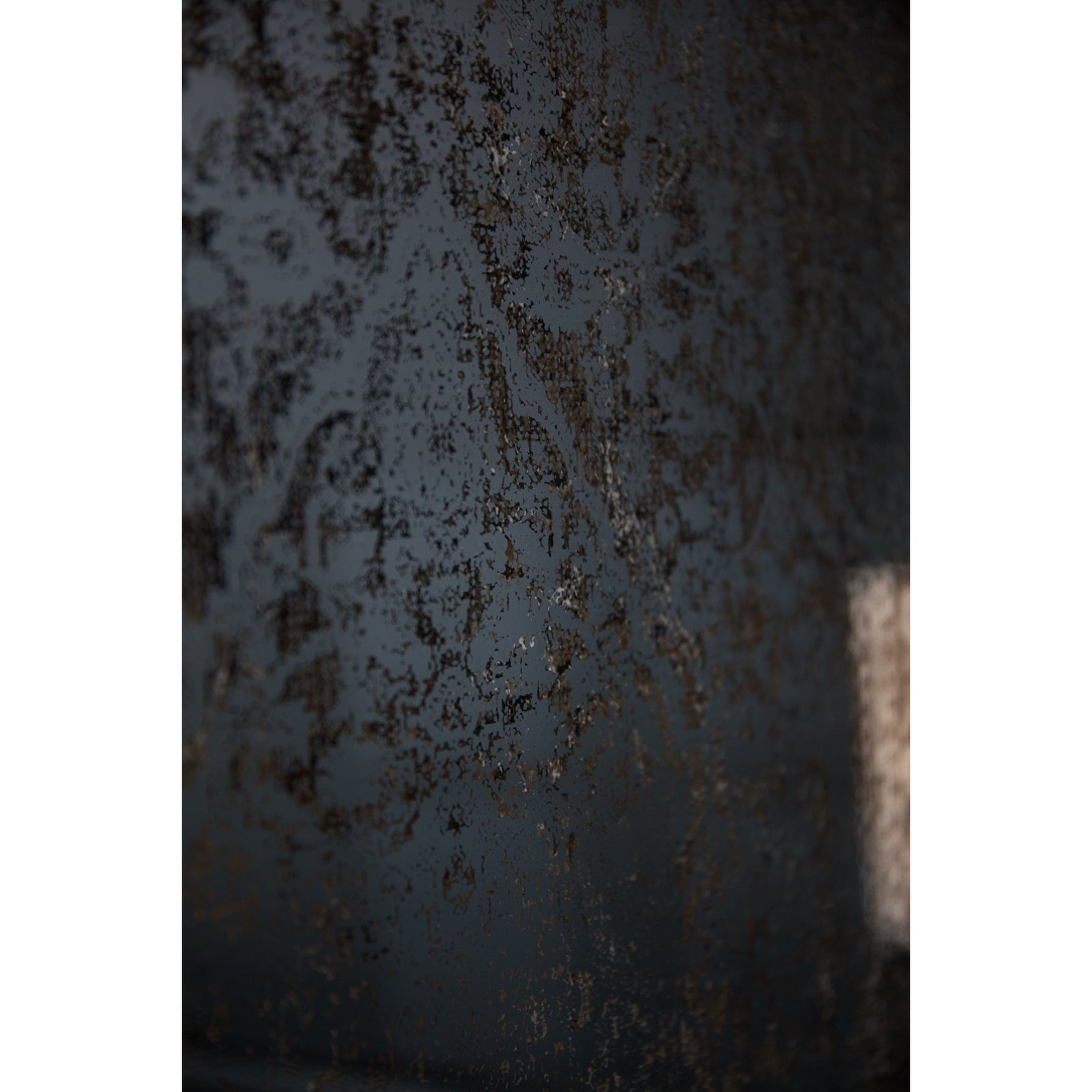 Antique Etched Foxed Mirror - detail