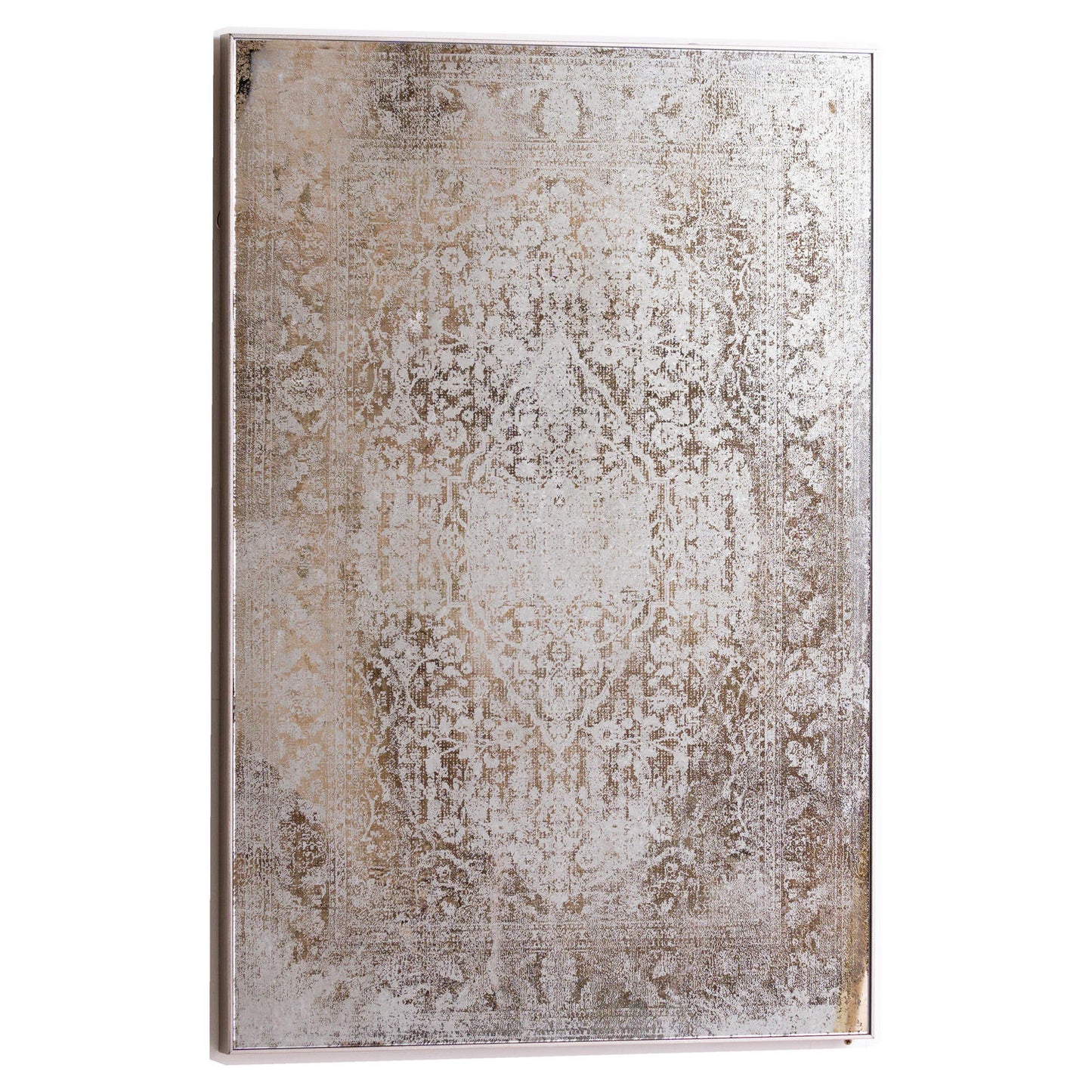 Antique Etched Foxed Wall Art Mirror Rectangular 92x62cm