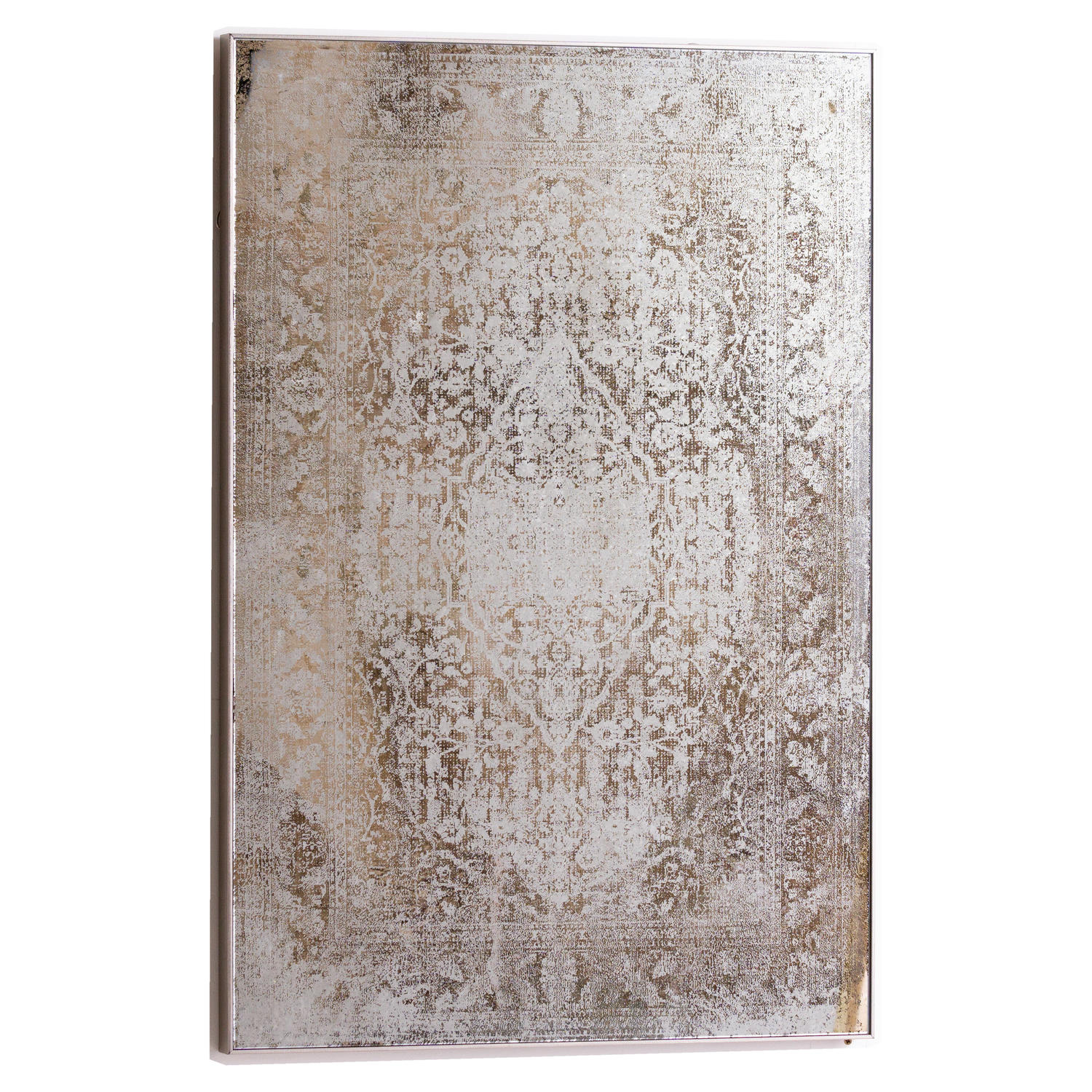 Antique Etched Foxed Wall Art Mirror Rectangular 92x62cm
