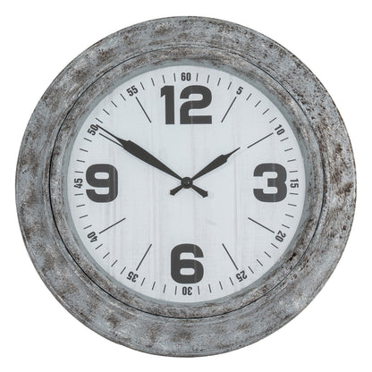 Round Distressed Metal Wall Clock Industrial Weathered Finish 45cm