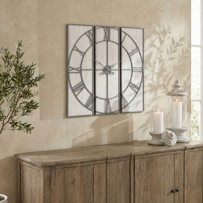 Round Wall Clock 59cm Natural Finish
