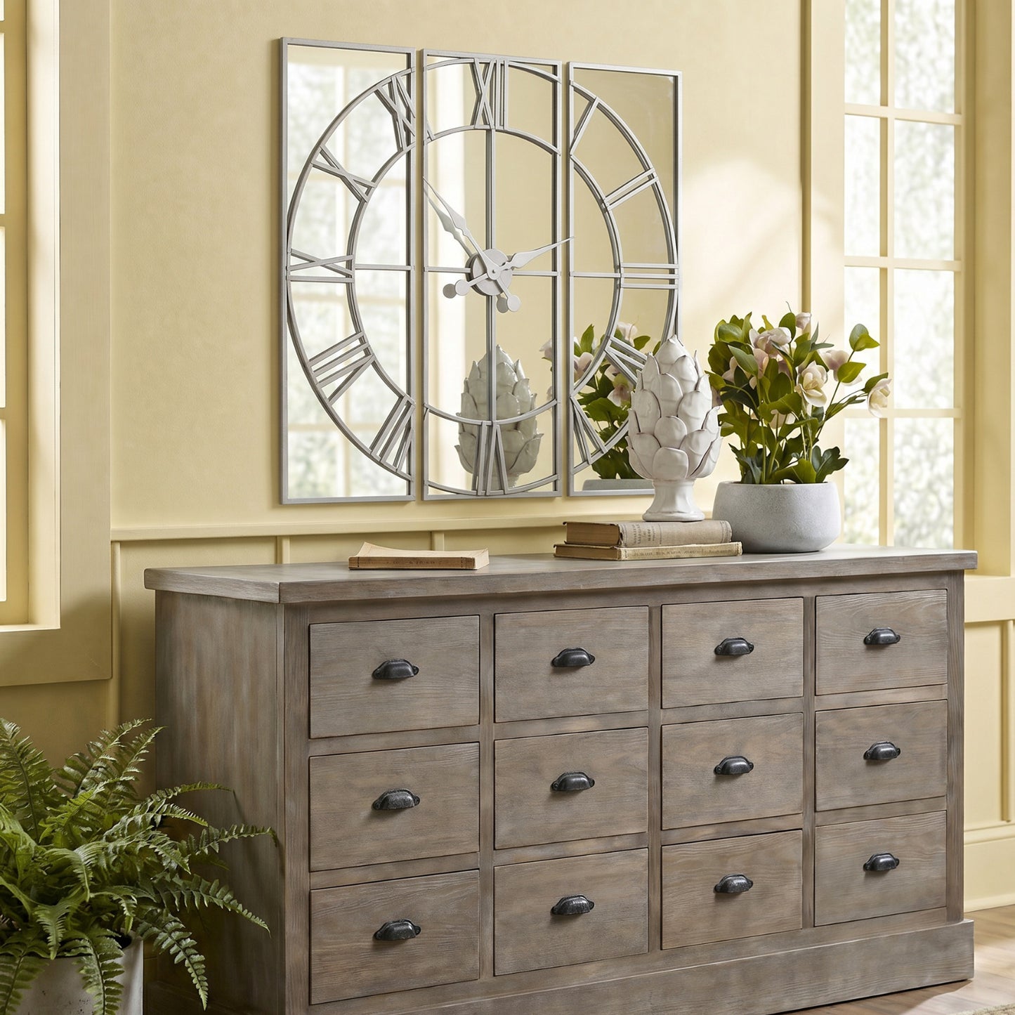 Large Round Wall Clock 79cm Natural Finish