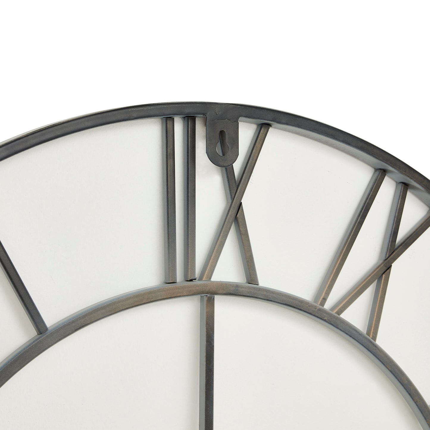 Large Panelled Round Wall Clock - side view