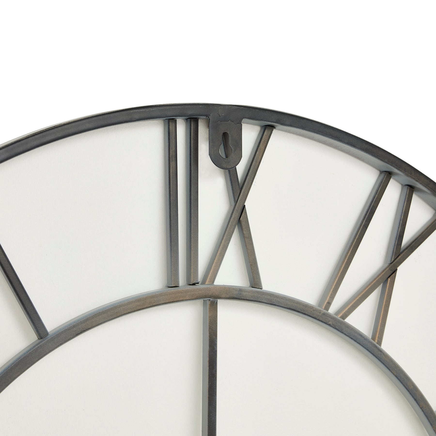 Large Panelled Round Wall Clock - side view