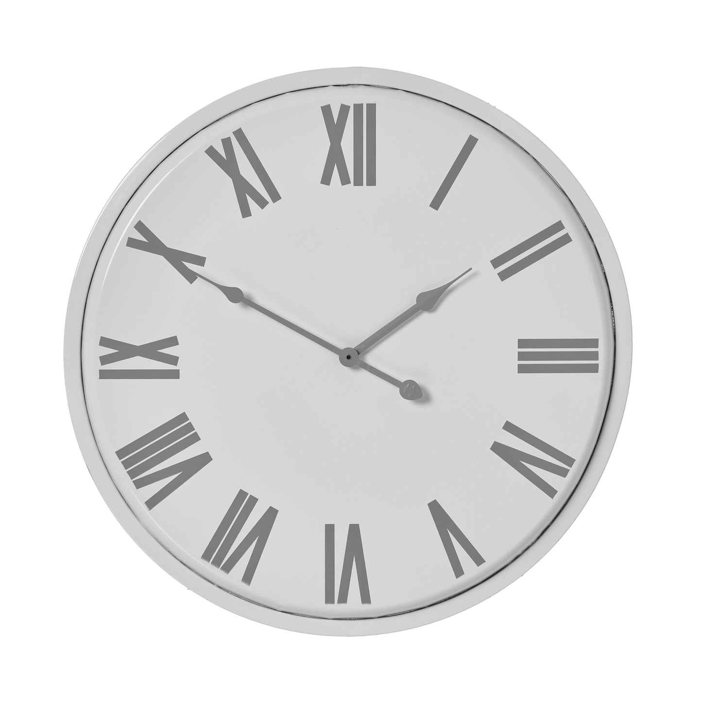 Round Wall Clock 49cm Contemporary Metal Frame