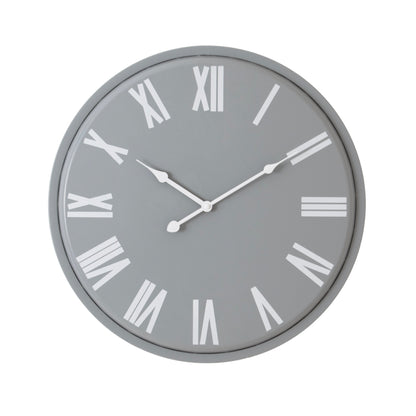 Round Wall Clock 49cm Grey White Face