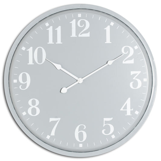 Round Metal Wall Clock 49cm Contemporary Frame