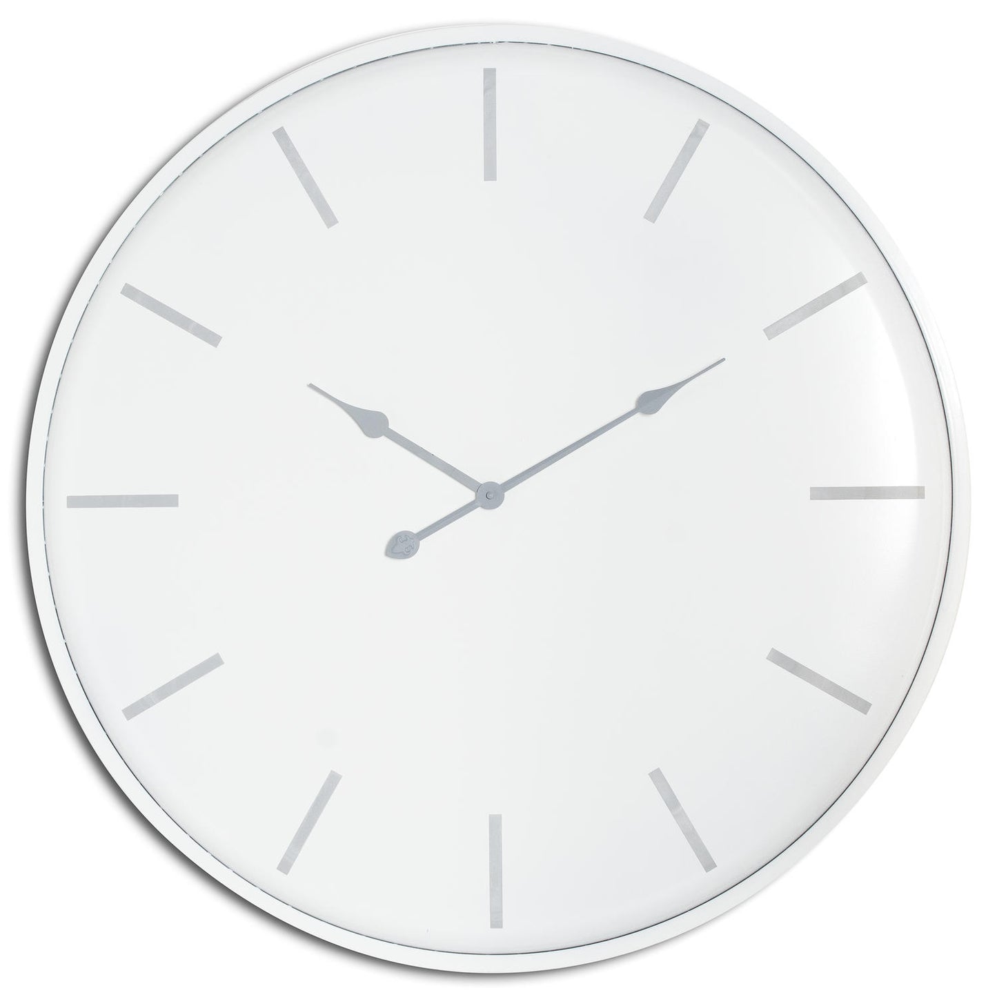Large Round Metal Wall Clock 80cm Brushed Steel