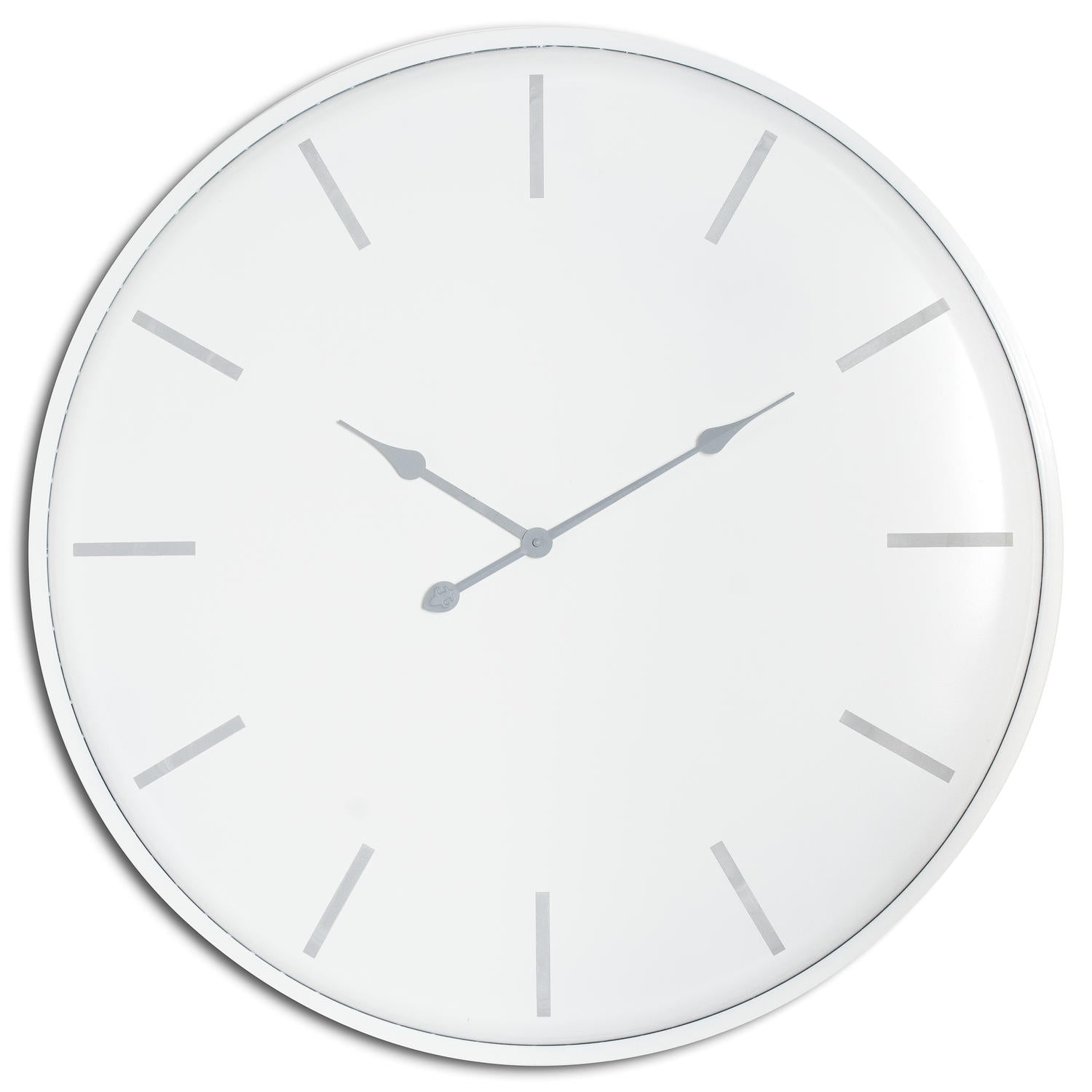 Large Round Metal Wall Clock 80cm Brushed Steel