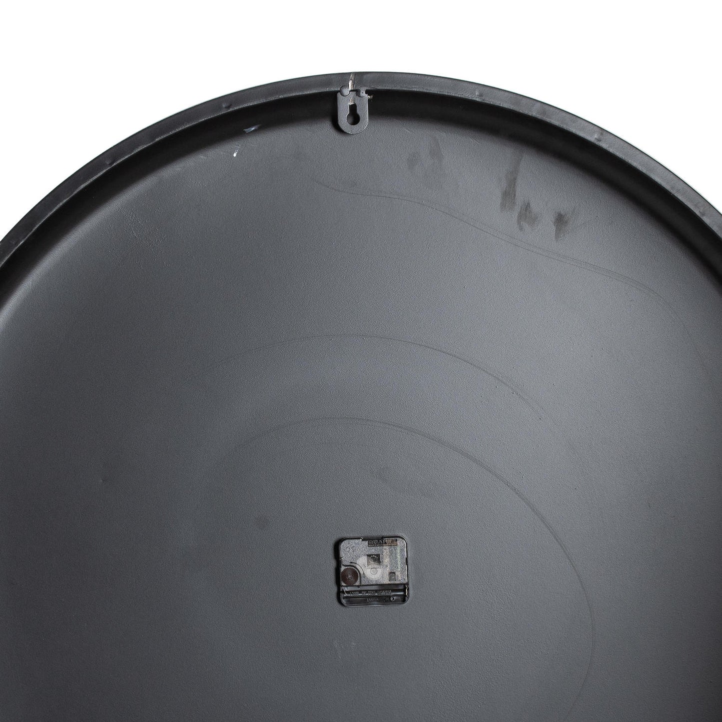 Large Round Metal Wall Clock 80cm Dark Metal - detail