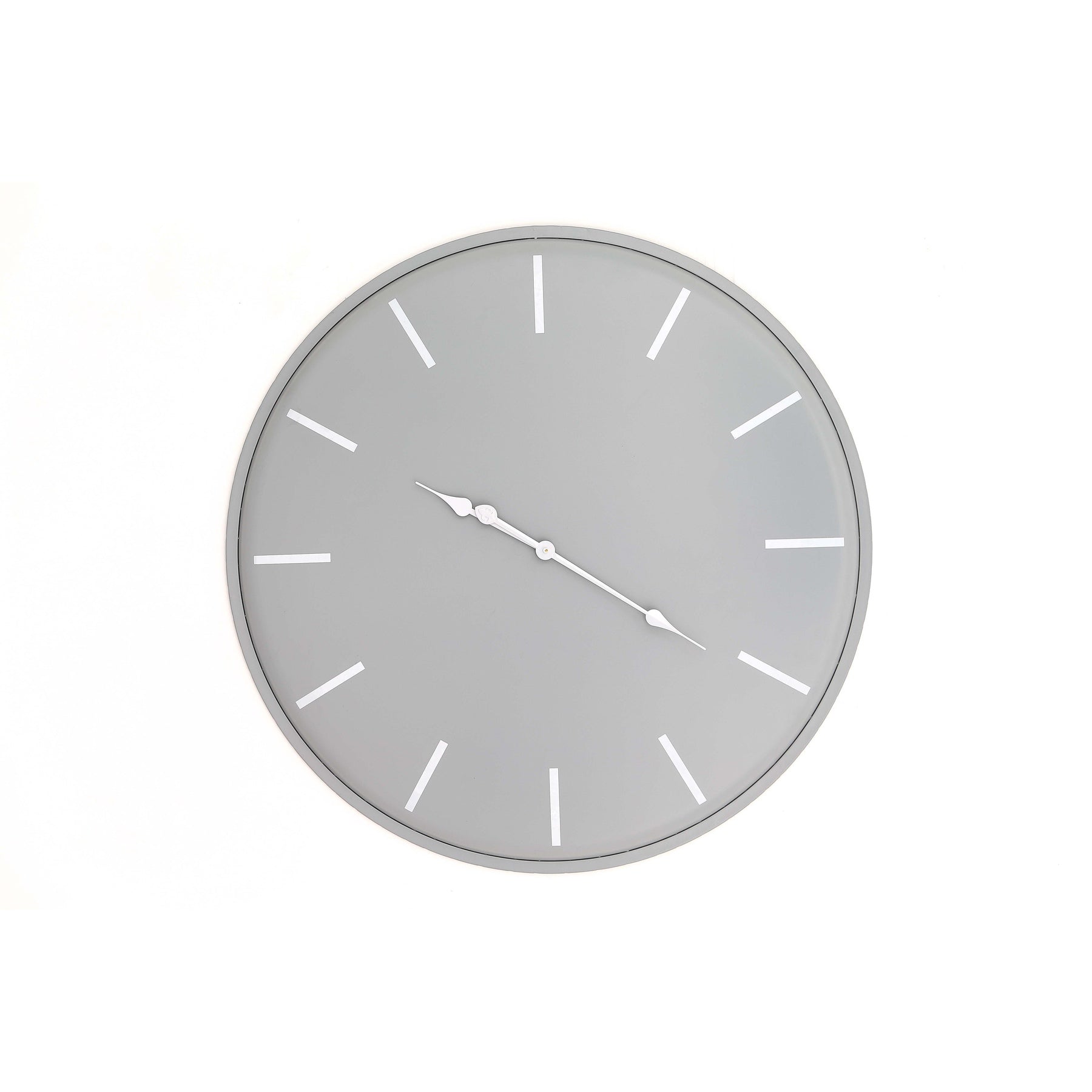 Large Round Metal Wall Clock 80cm Dark Metal Finish