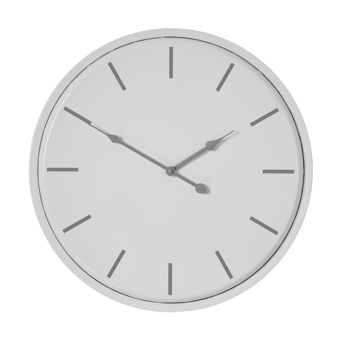 Round Metal Wall Clock 49cm Brushed Steel