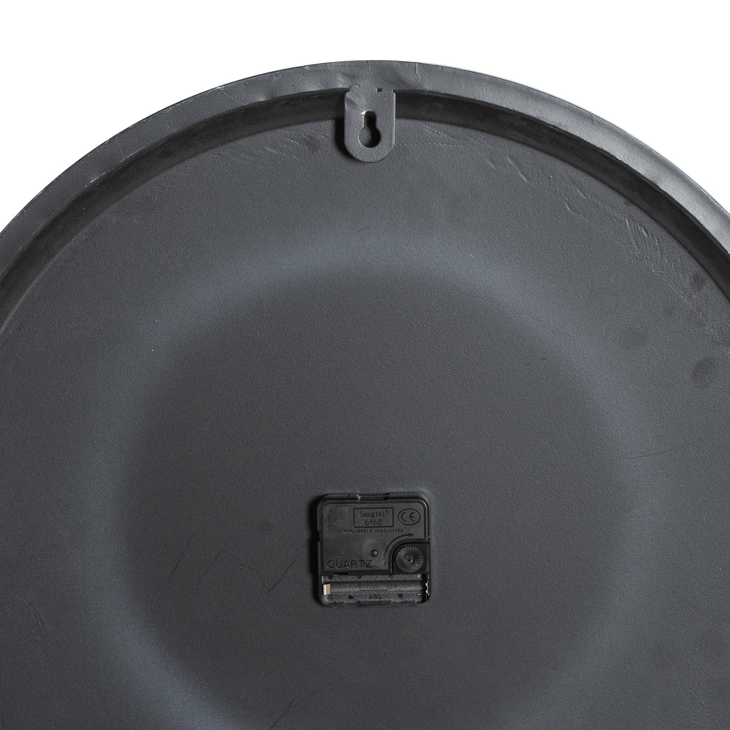 Round Metal Wall Clock 49cm Dark Metal - detail