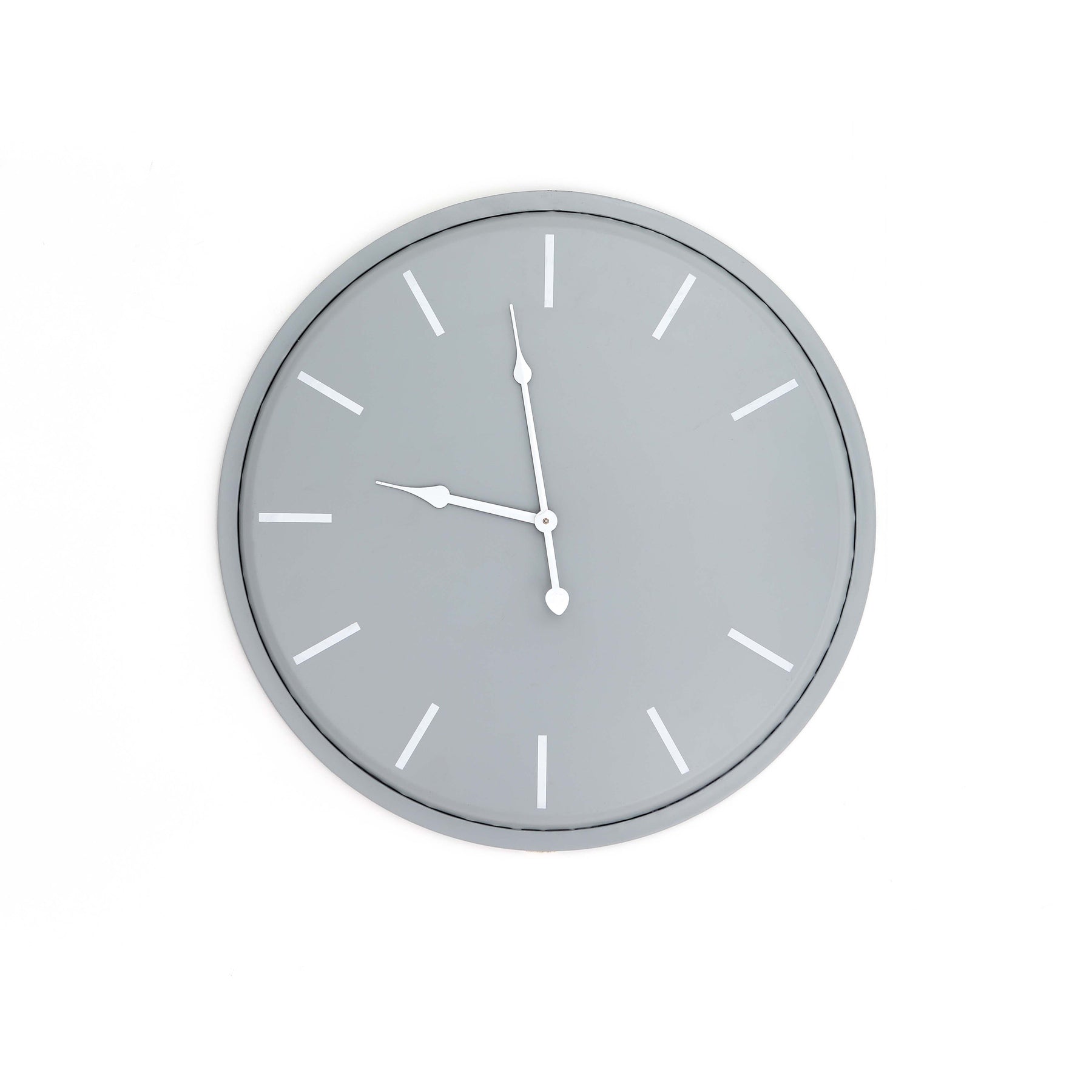 Round Metal Wall Clock 49cm Dark Metal Finish