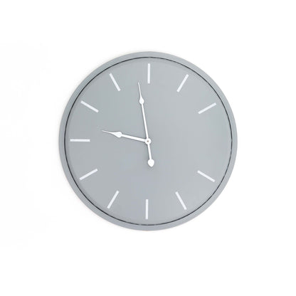 Round Metal Wall Clock 49cm Dark Metal Finish
