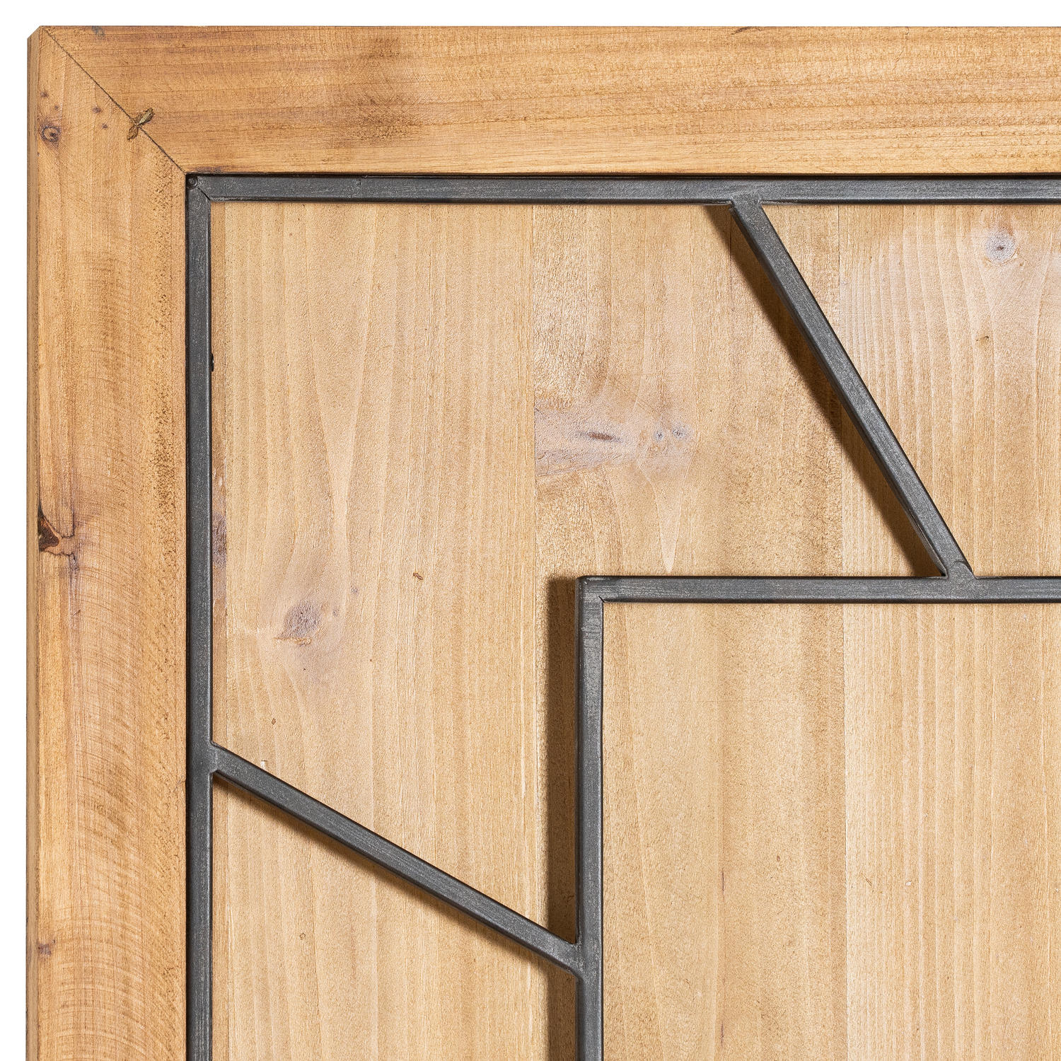 Large Square Wooden Wall Clock 90cm - side view