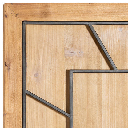 Large Square Wooden Wall Clock 90cm - side view