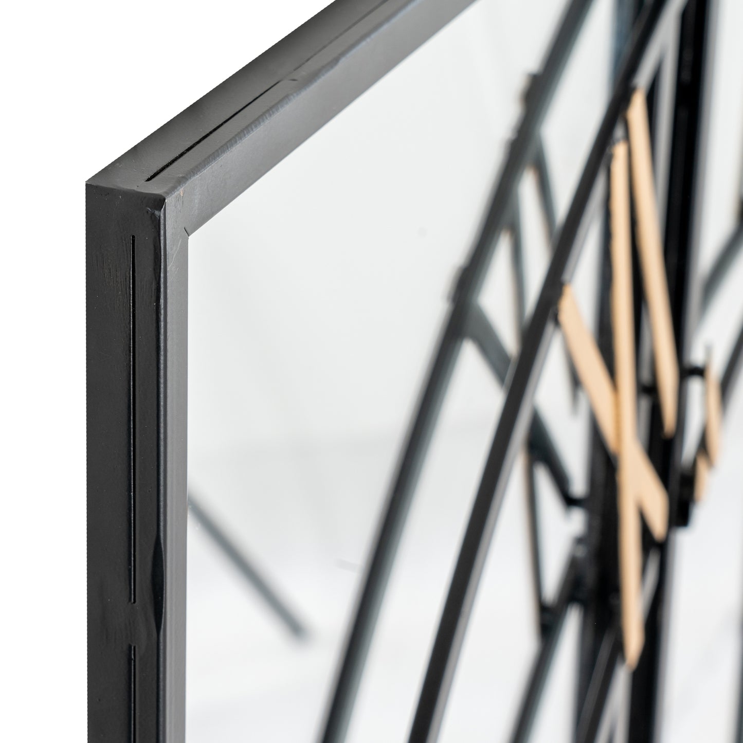 Black and Gold Mirrored Wall Clock - lifestyle